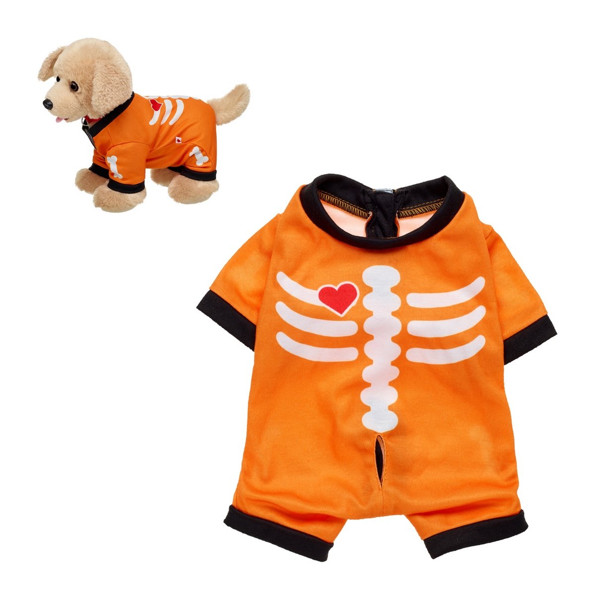 Pijama Esqueleto Naranjo 4 Patas Build-A-Bear